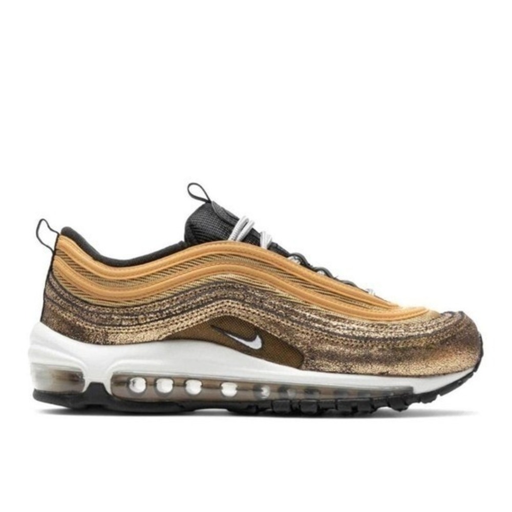 Nike Air Max 97 gold off noir twine white metallic Shoes DO5881-700 women 6 NWB - Picture 8 of 8